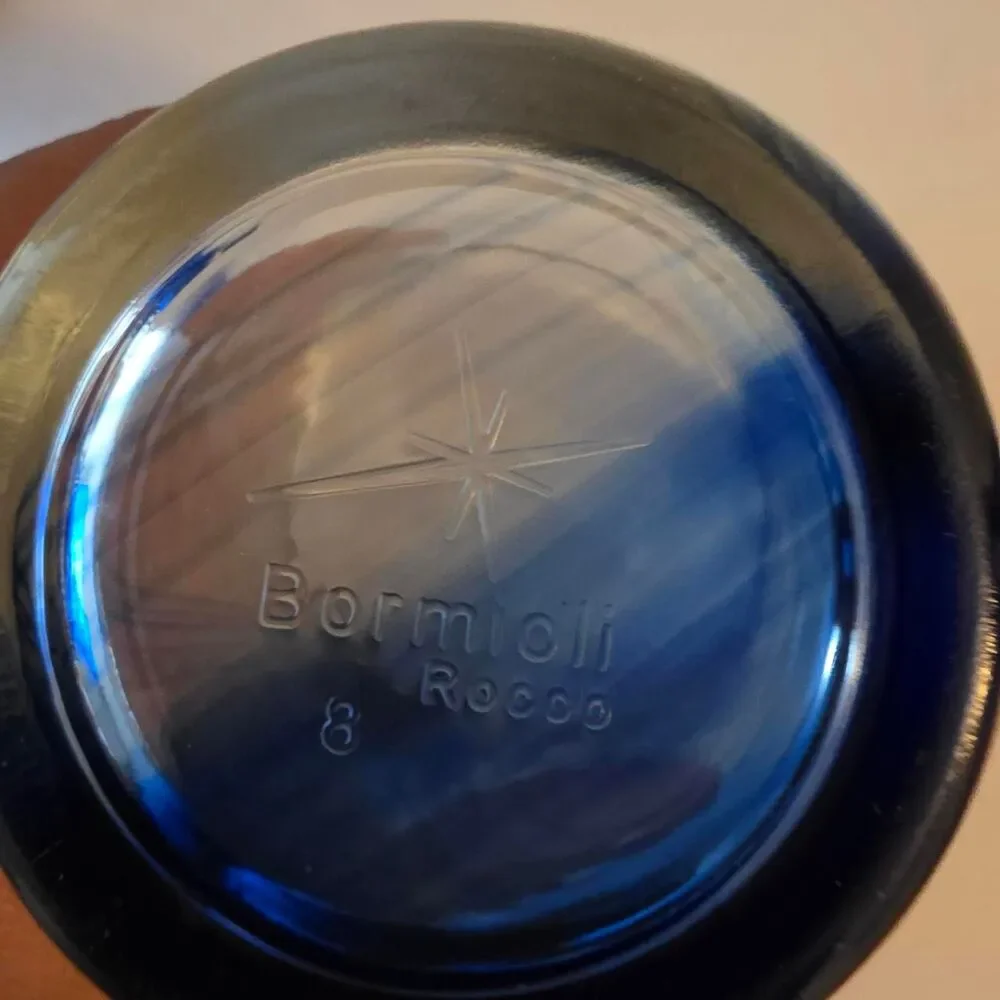 Bormrioli-rocco Murano Cobalt Blue Swirl Glass Italian
